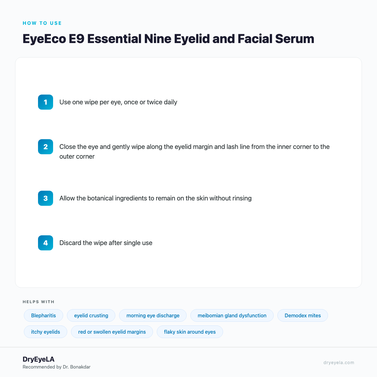 EyeEco E9 Essential Nine Eyelid and Facial Serum - How To Use