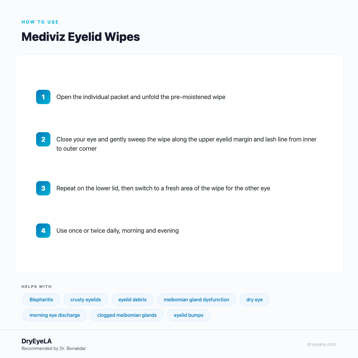 Mediviz Eyelid Wipes - How To Use