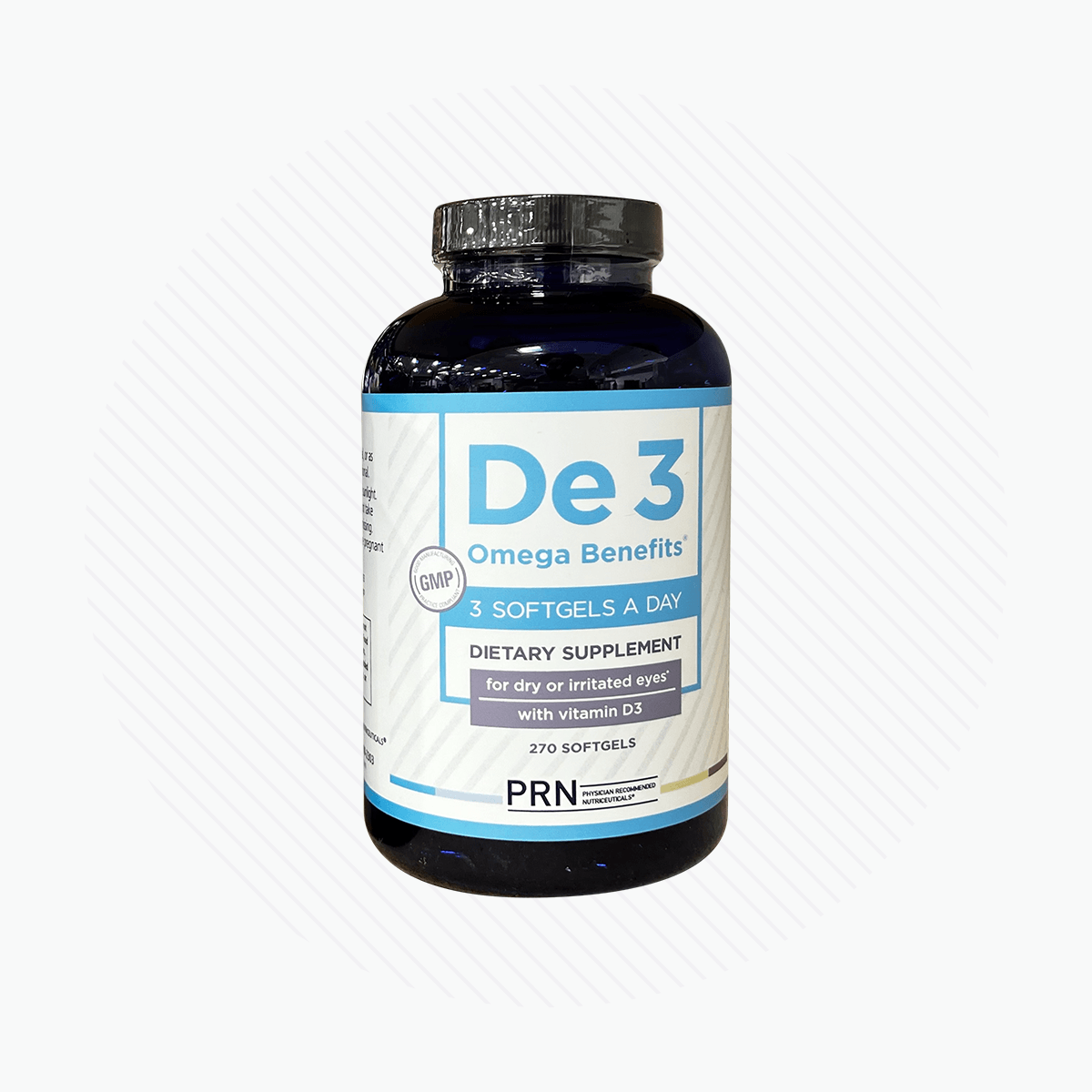 PRN DE3 Dry Eye Omega Benefits supplement bottle product image