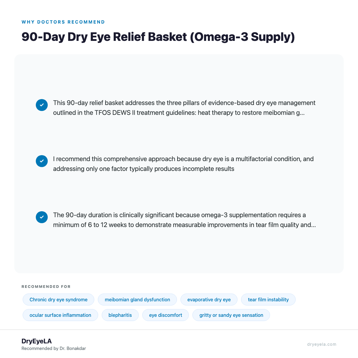 90-Day Dry Eye Relief Basket (Omega-3 Supply) - Why Doctors Recommend