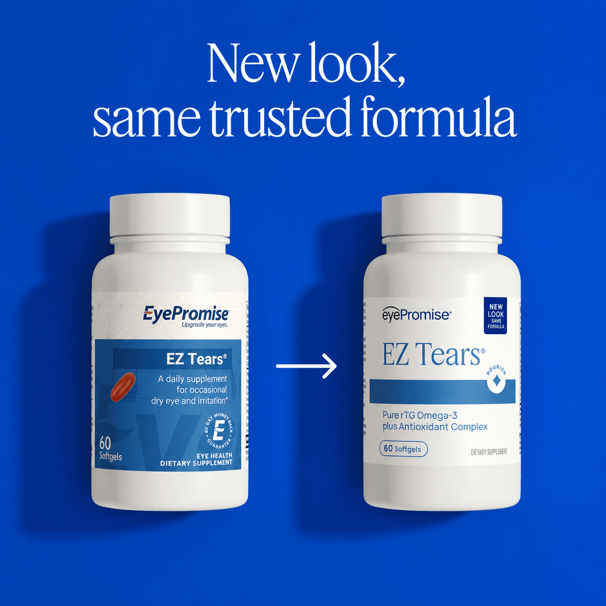 EyePromise Ez Tears Eye Vitamin – Dry Eye - 30 day Supply (60ct Bottle) product image