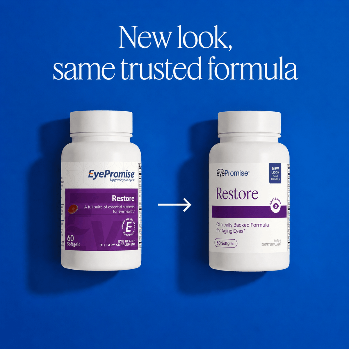 EyePromise Restore - 60 Softgel with Lutein, Vitamin C, Vitamin D, Vitamin E, Omega-3 Fish Oil, and Zeaxanthin product image
