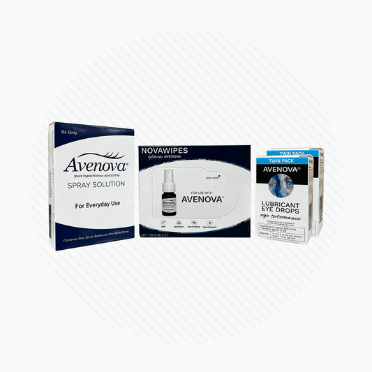 Avenova Complete Kit, Hypochlorous Spray with Nova Wipes and 2 Bottles of Lubricants