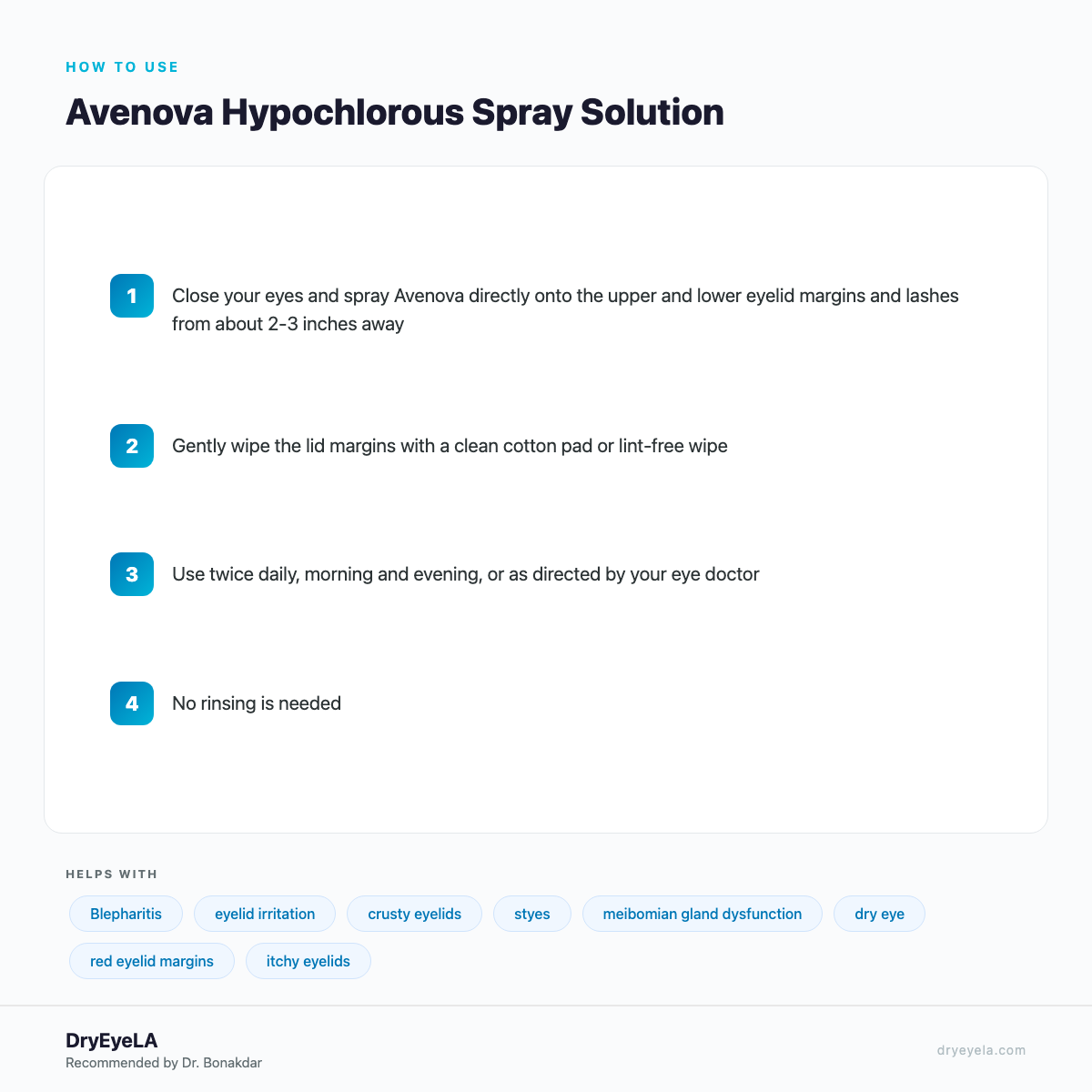 Avenova Hypochlorous Spray Solution (20ml or 40ml Bottles)  2-Pack with Novawipes (Professional Strength) - How To Use