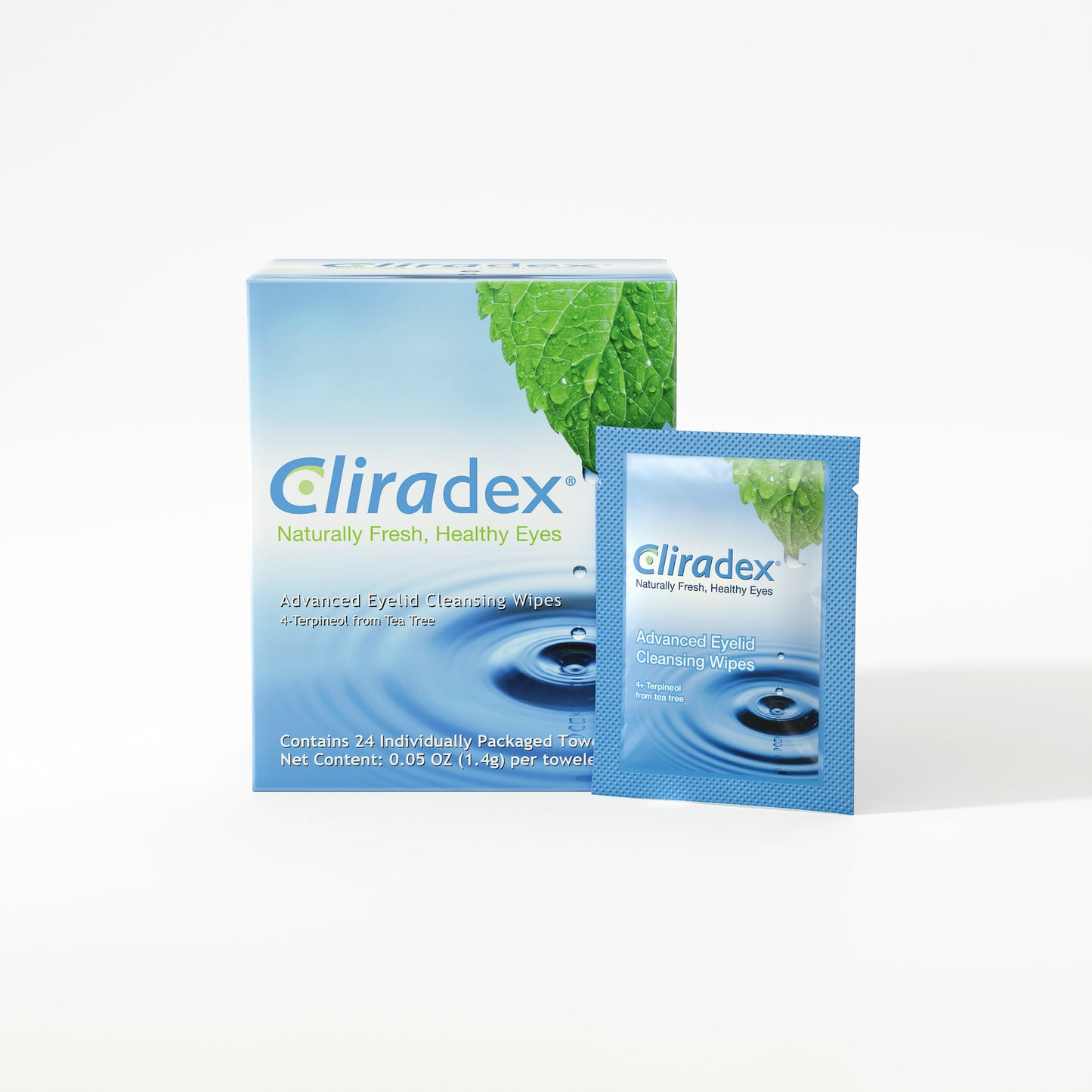Cliradex Wipes - Tea Tree Oil Extract Eyelid Cleanser for Demodex, Blepharitis and Dry Eye (24ct) product image