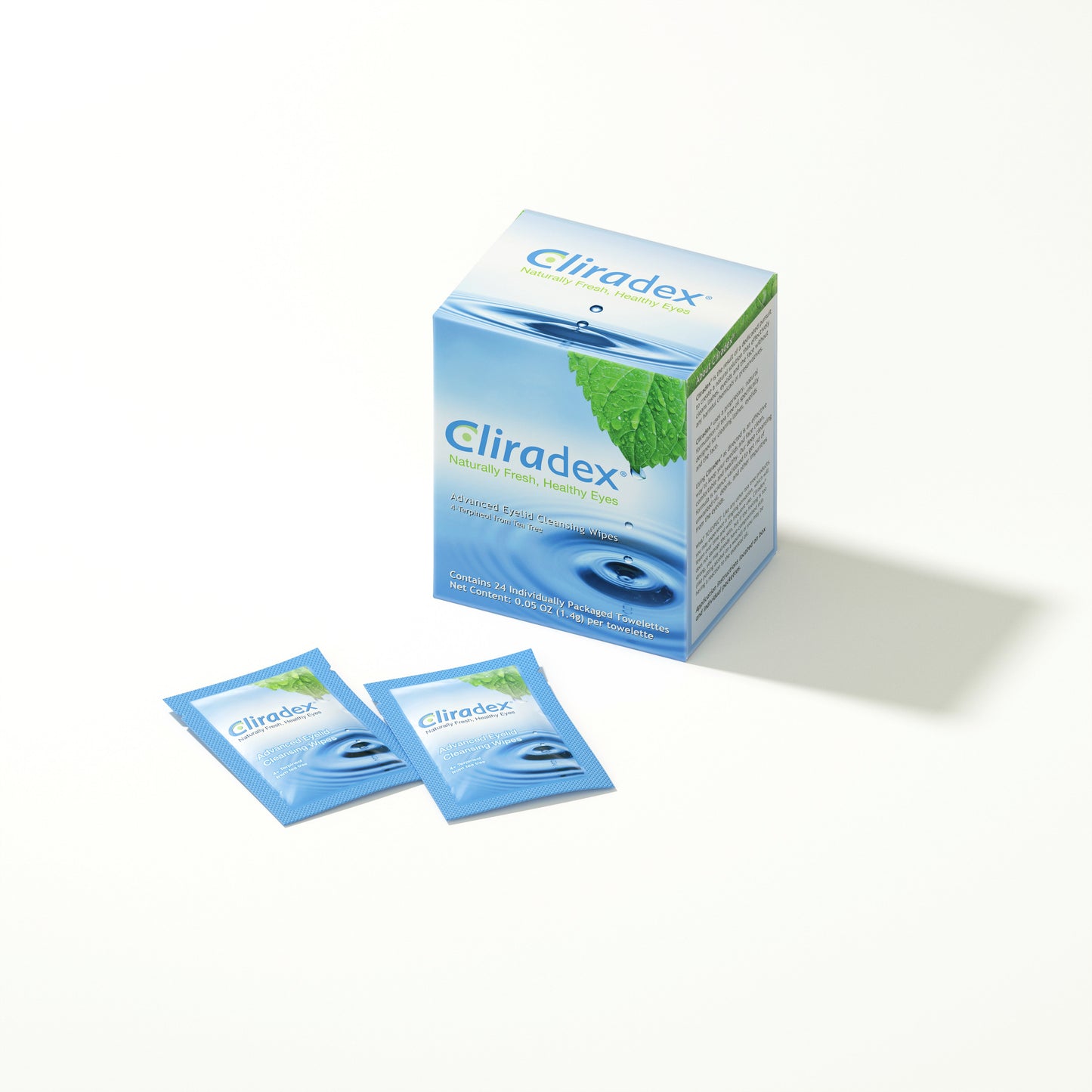 Cliradex Wipes - Tea Tree Oil Extract Eyelid Cleanser for Demodex, Blepharitis and Dry Eye (24ct) product image
