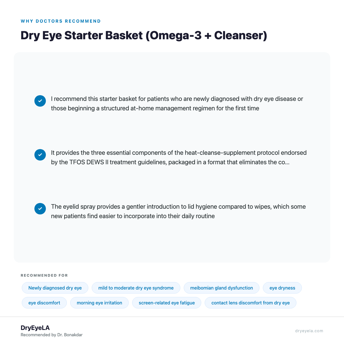 Dry Eye Starter Basket (Omega-3 + Cleanser) - Why Doctors Recommend