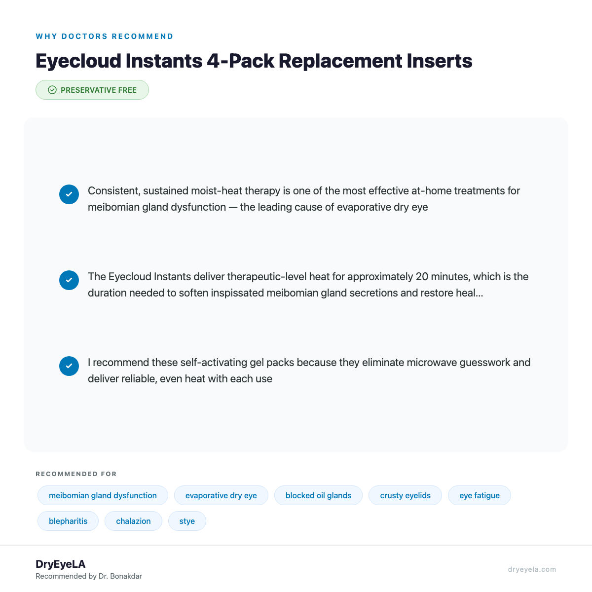 Eyecloud Instants 4-Pack Replacement Inserts - Why Doctors Recommend