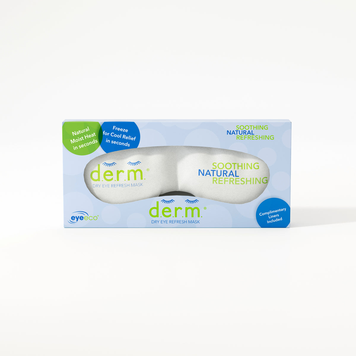 EyeEco D.E.R.M. Dry Eye mask for Mild Relief, with 100 Cotton LIners Bundle product image