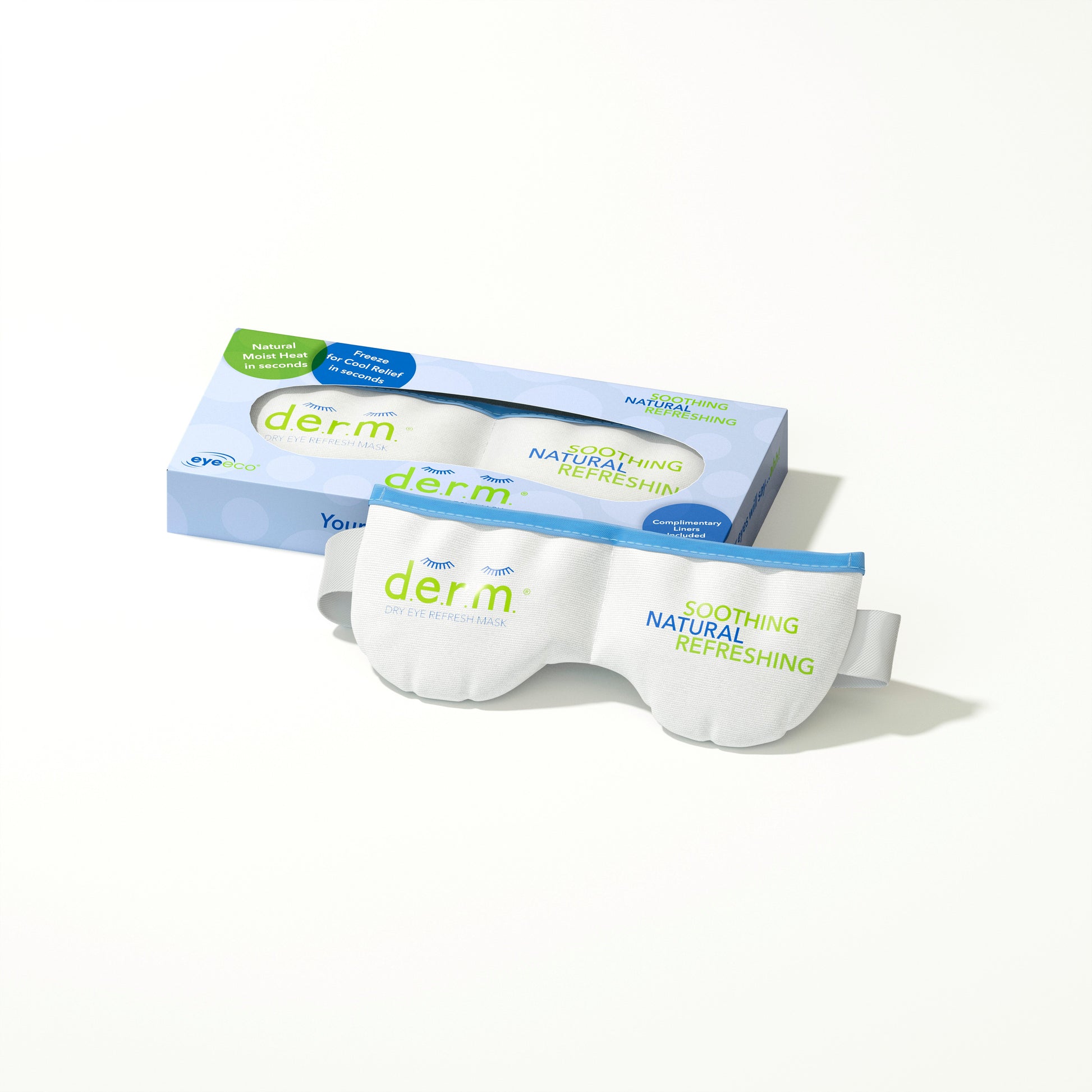 EyeEco D.E.R.M. Dry Eye mask for Mild Relief, with 100 Cotton LIners Bundle product image