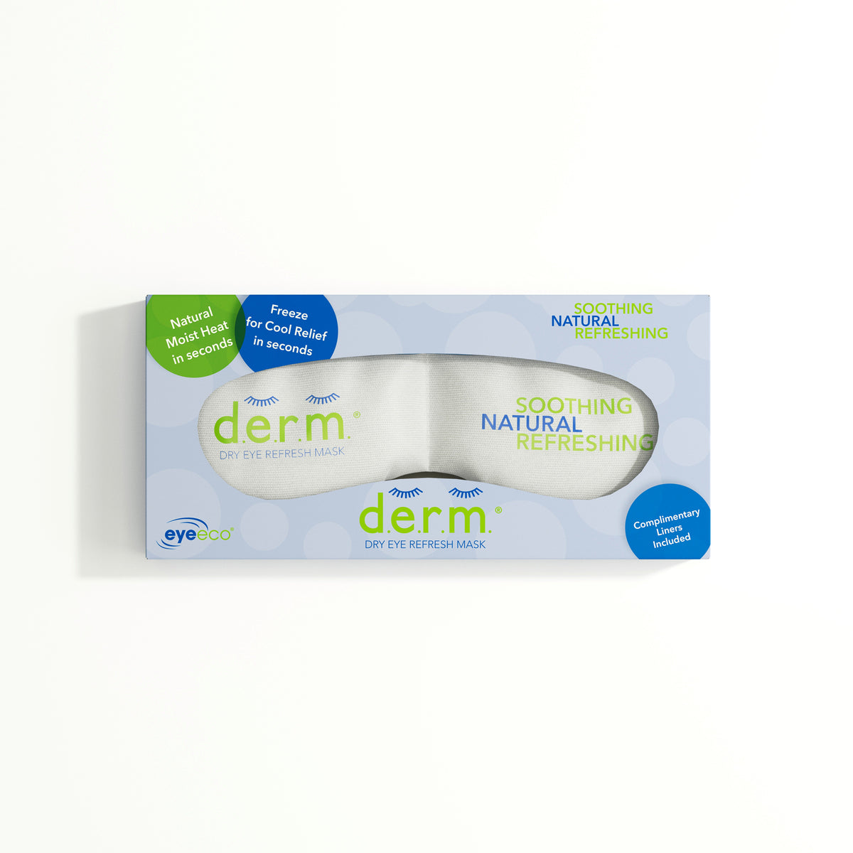 EyeEco D.E.R.M. Dry Eye mask for Mild Relief, with 100 Cotton LIners Bundle product image