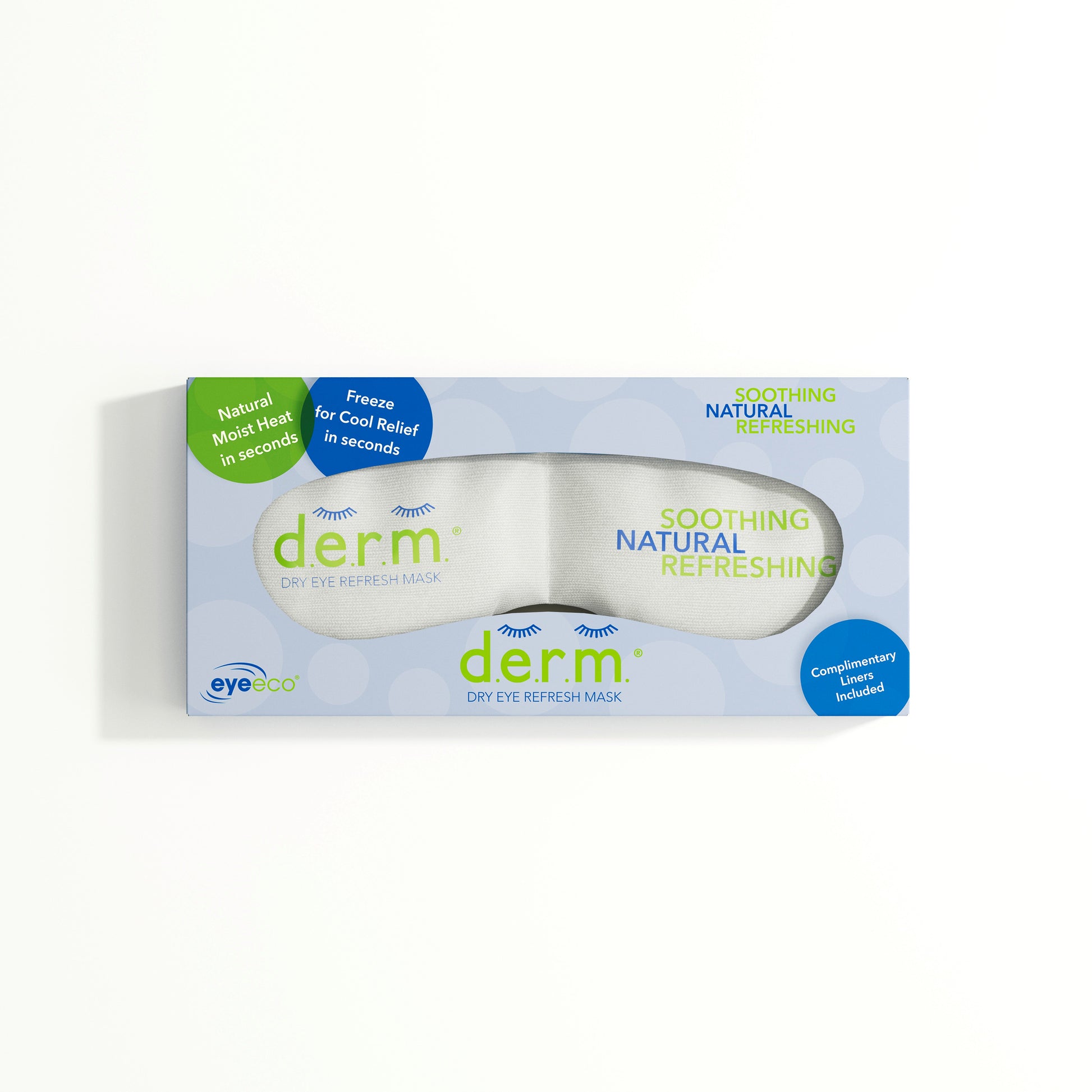 EyeEco D.E.R.M. Dry Eye mask for Mild Relief, with 100 Cotton LIners Bundle product image