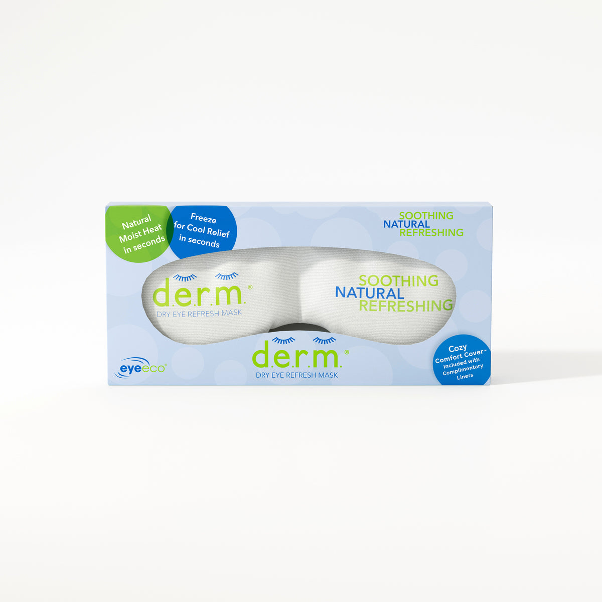 EyeEco D.E.R.M. Dry Eye mask for Mild Relief, with 100 Cotton LIners Bundle product image