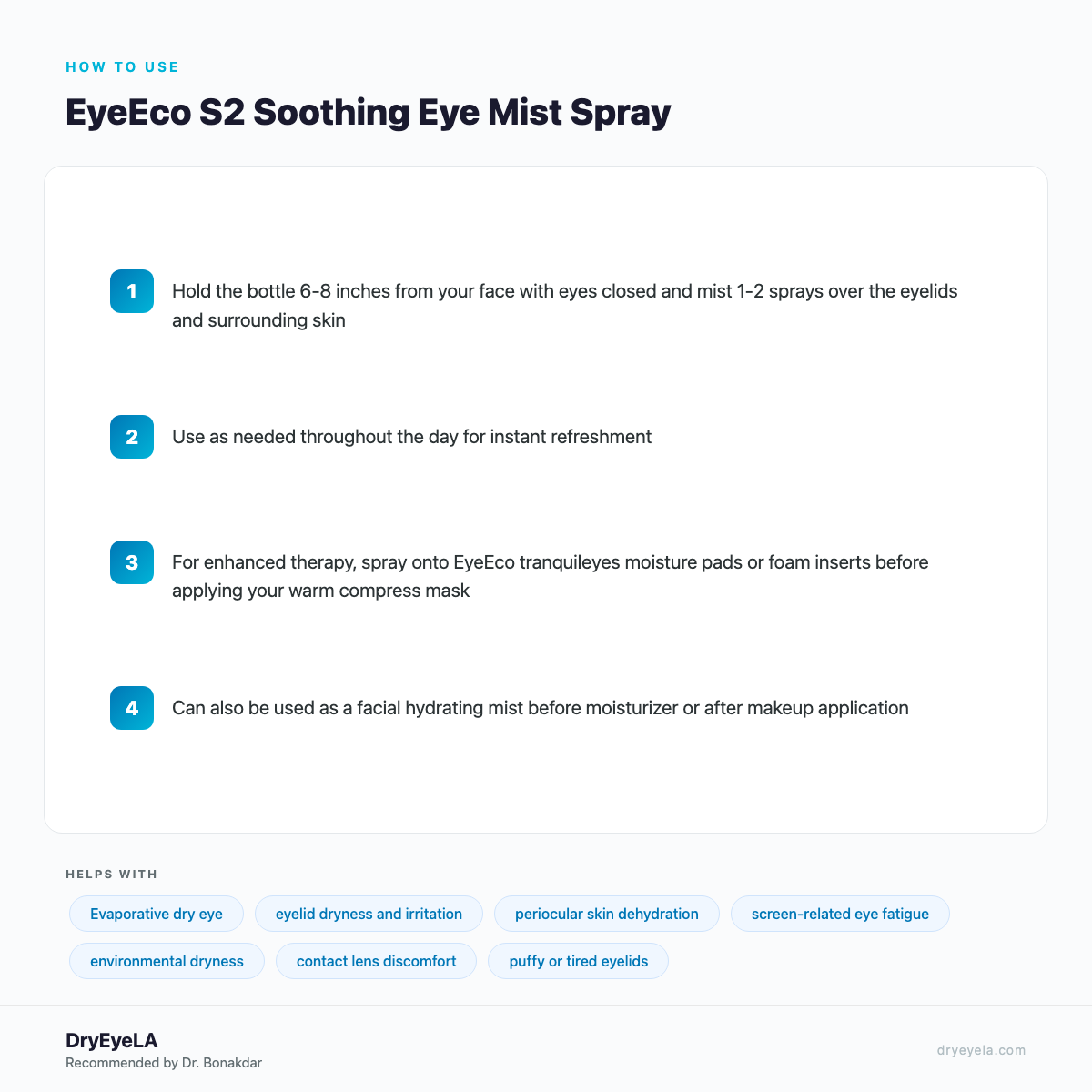 EyeEco S2 Soothing Eye Mist Spray - How To Use