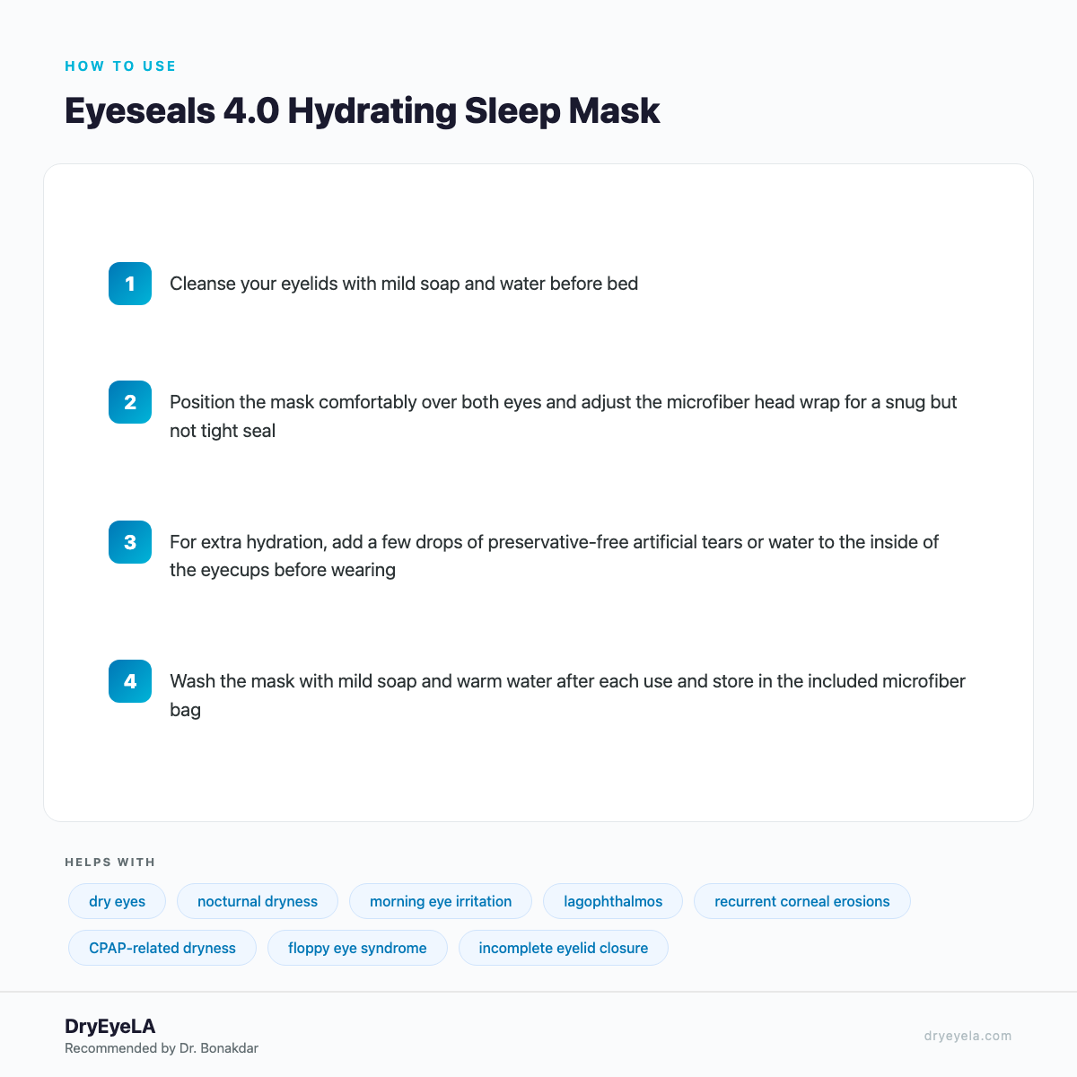 Eyeseals 4.0 Hydrating Sleep Mask - How To Use