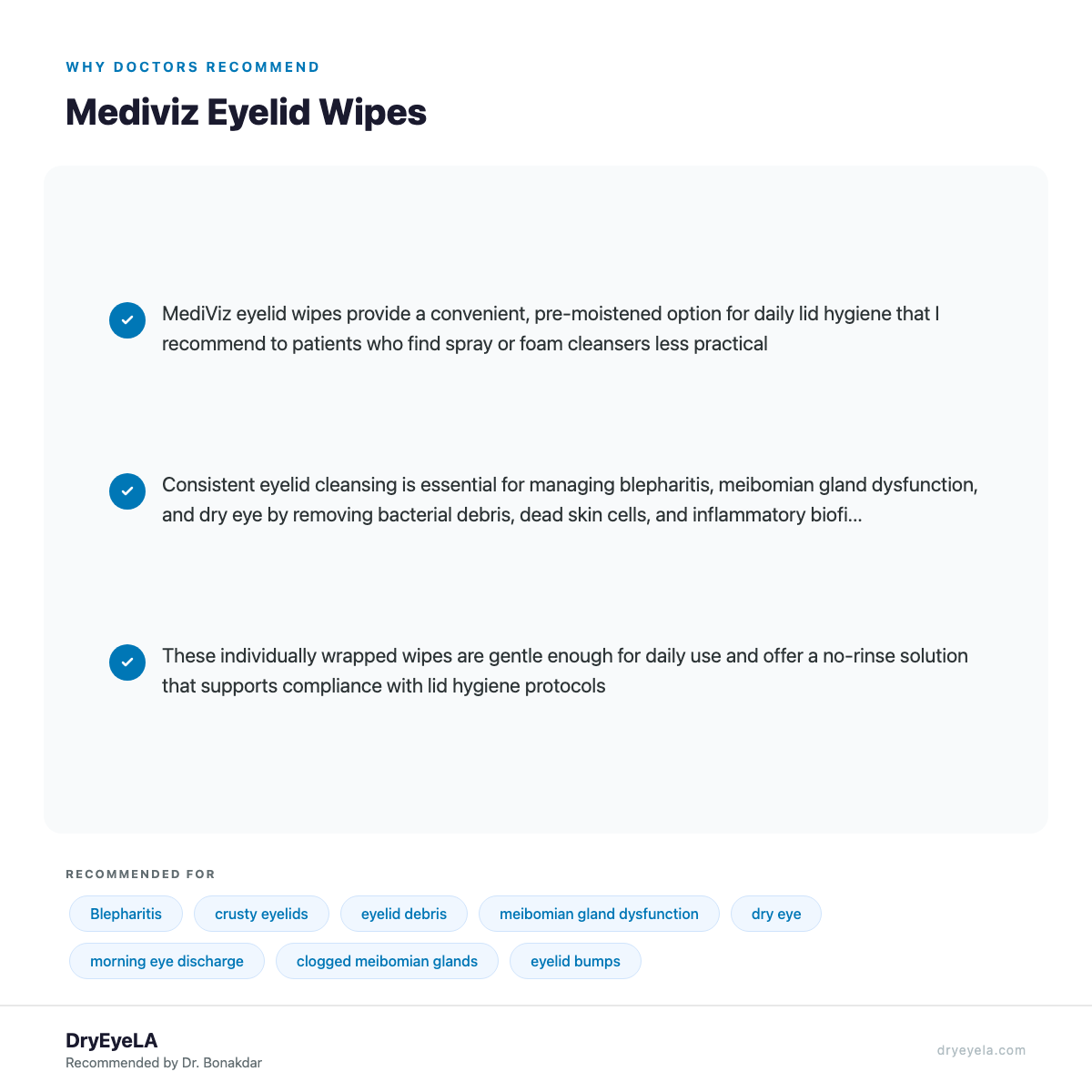 Mediviz Eyelid Wipes - Why Doctors Recommend