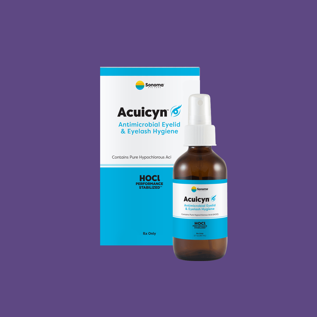Acuicyn Antimicrobial Eyelid & Eyelash Hygiene - Hypochlorous Solution - Dry Eye Treatment