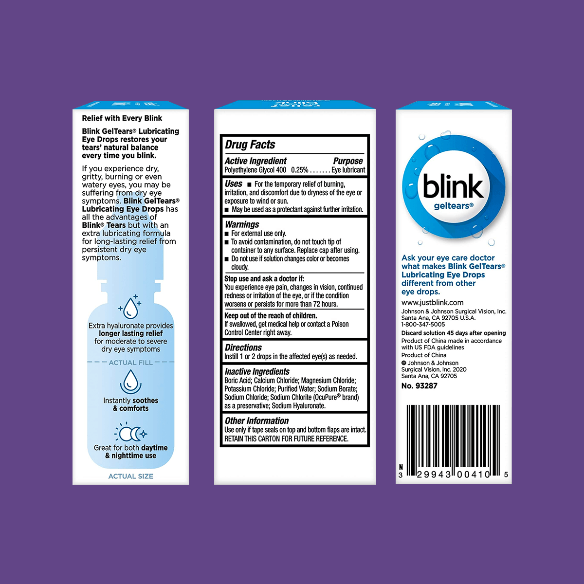 Blink Gel Tears Lubricating Eye Drops (10ml) - Dry Eye Treatment