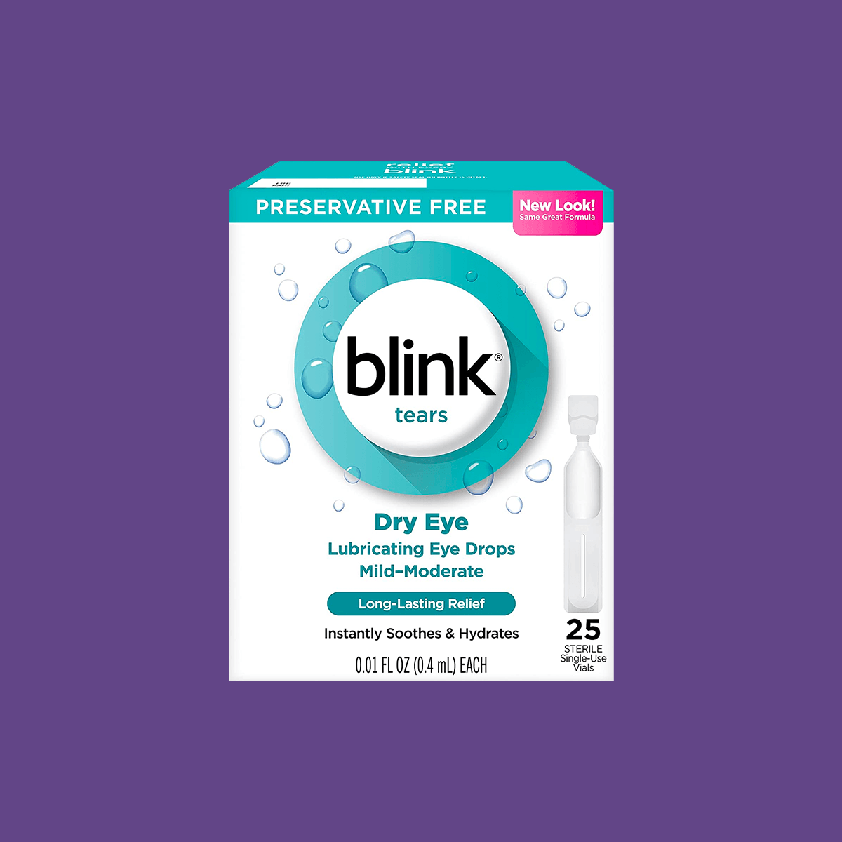 Blink Tears Preservative Free Lubricating Eye Drops (25 Count) - Dry Eye Treatment