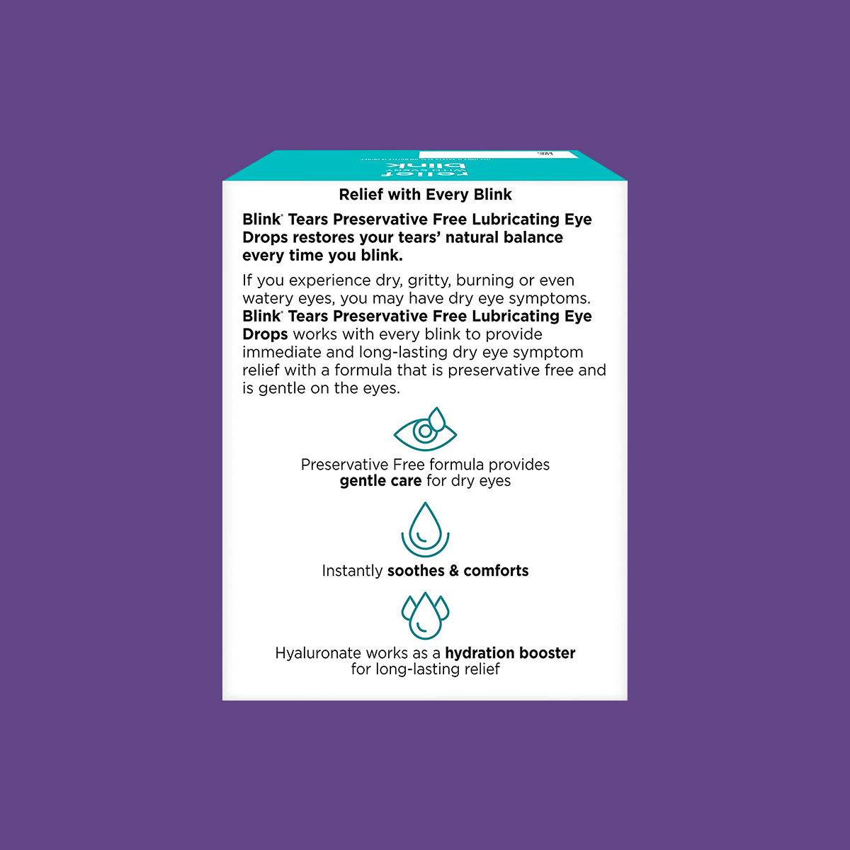 Blink Tears Preservative Free Lubricating Eye Drops (25 Count) - Dry Eye Treatment