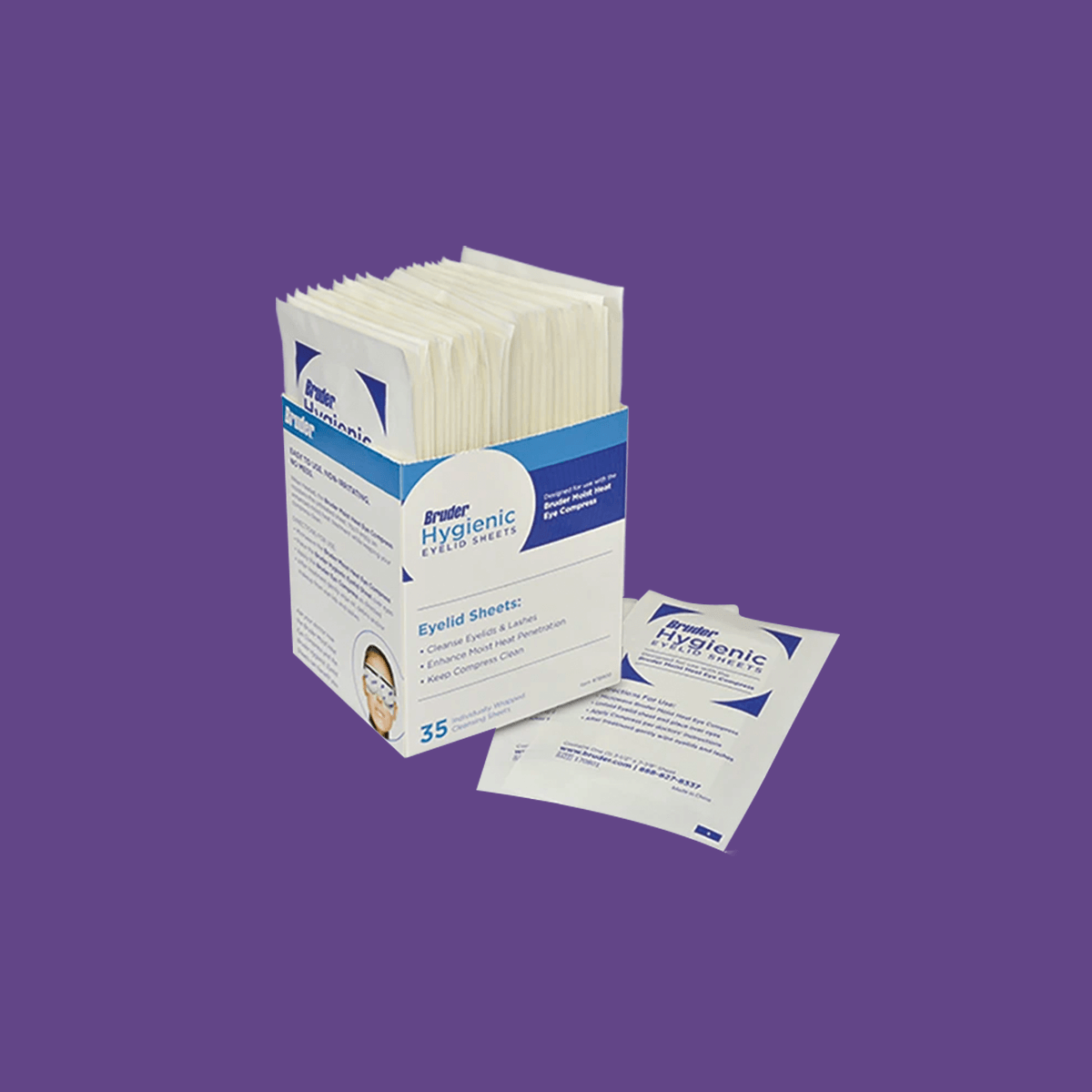 Bruder Hygienic Eyelid Sheets 35 Count Box (Used with Bruder Mask) - Dry Eye Treatment