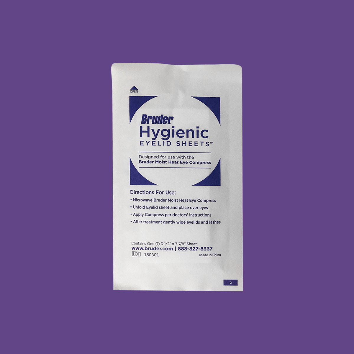 Bruder Hygienic Eyelid Sheets 35 Count Box (Used with Bruder Mask) - Dry Eye Treatment