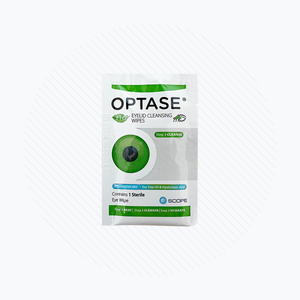 Optase Tea Tree Oil Eyelid Wipes - Preservative Free wipes for Dry Eye and Blepharitis, Box of 20