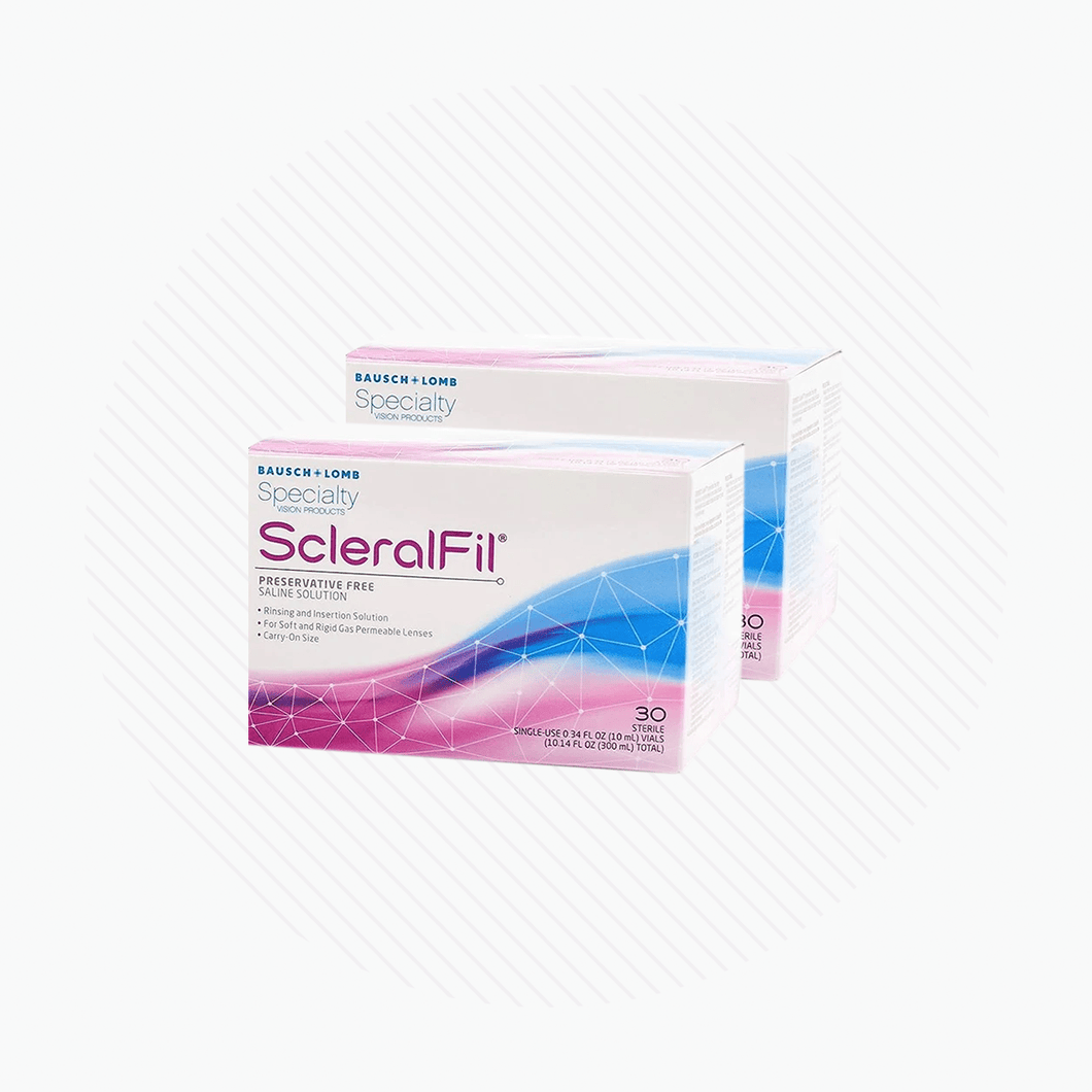 ScleralFil Preservative Free Saline Solution for Scleral, Soft, & Rigid Gas Permeable Lenses, Buffered Solution, Single-Use Vials, 0.34 Fl Oz (2-Packs of 30)
